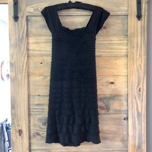 Pleated Black Jersey Timeless Dress